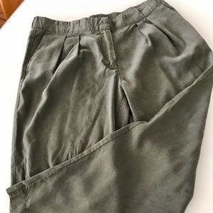 Baggy military green pants